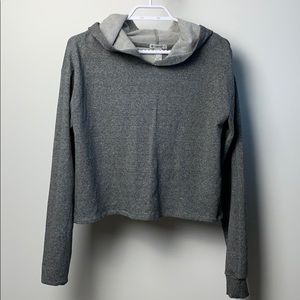Grey wrap split back hoodie with thumb holes